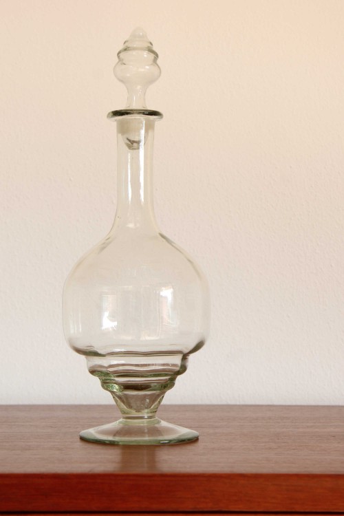 Blown glass bottle from the 1960s