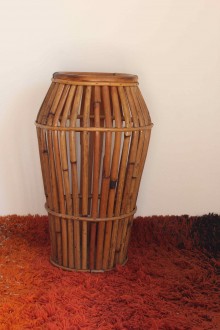 Bamboo and rattan umbrella stand, made in Italy 2