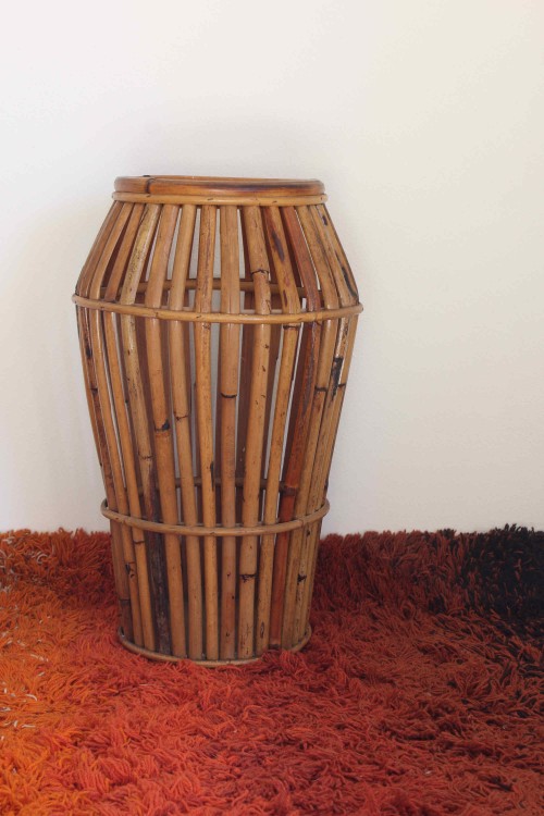 Bamboo and rattan umbrella stand,...