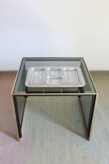 Glass and silver-plated steel appetizer tray made by... 2