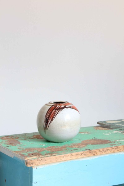 Geminiani Faenza polychrome enameled ceramic vase from the 1970s