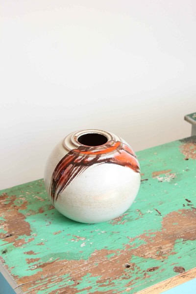 Vaso in ceramica smaltata policroma anni' 70 Geminiani Faenza