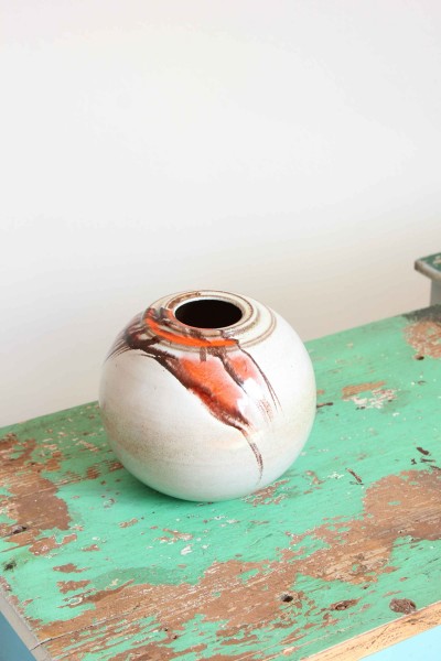 Vaso in ceramica smaltata policroma anni' 70 Geminiani Faenza