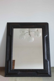 Mirror with ebonized wood frame, guilloché detail 2