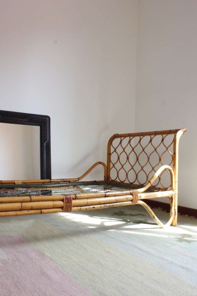 Italian-made bamboo daybed, 1970s.