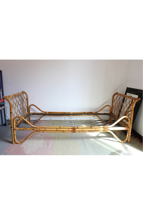 Italian-made bamboo daybed, 1970s.