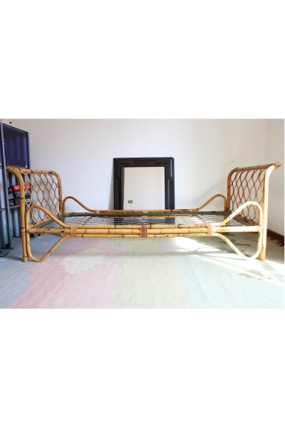 Italian-made bamboo daybed, 1970s.
