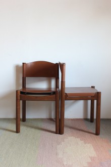 Set di 4 Sedie in pelle di Savini per Pozzi, anni '70 2