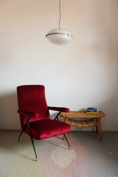 Poltrona reclinabile anni '50 in...