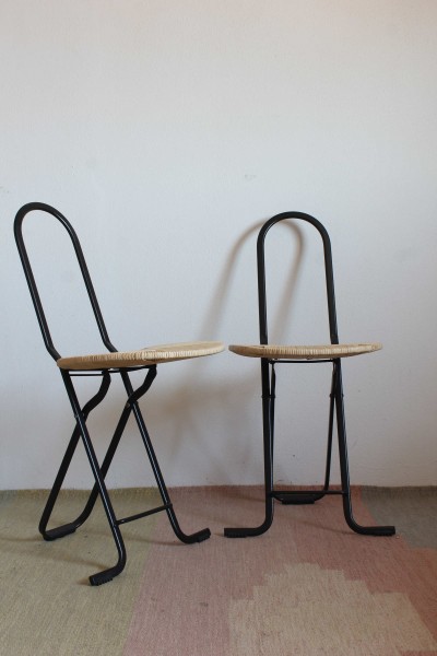 Pair of chairs in the style of Gastone Rinaldi's Dafne model.