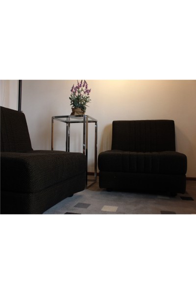 Set di 2 poltrone modulari Tecno P233A in velluto marrone