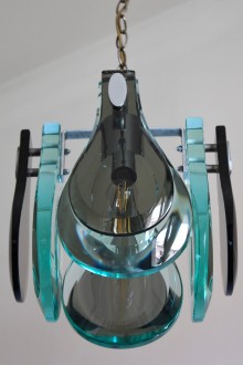 Lampada a sospensione Veca, in vetro molato e metallo 2